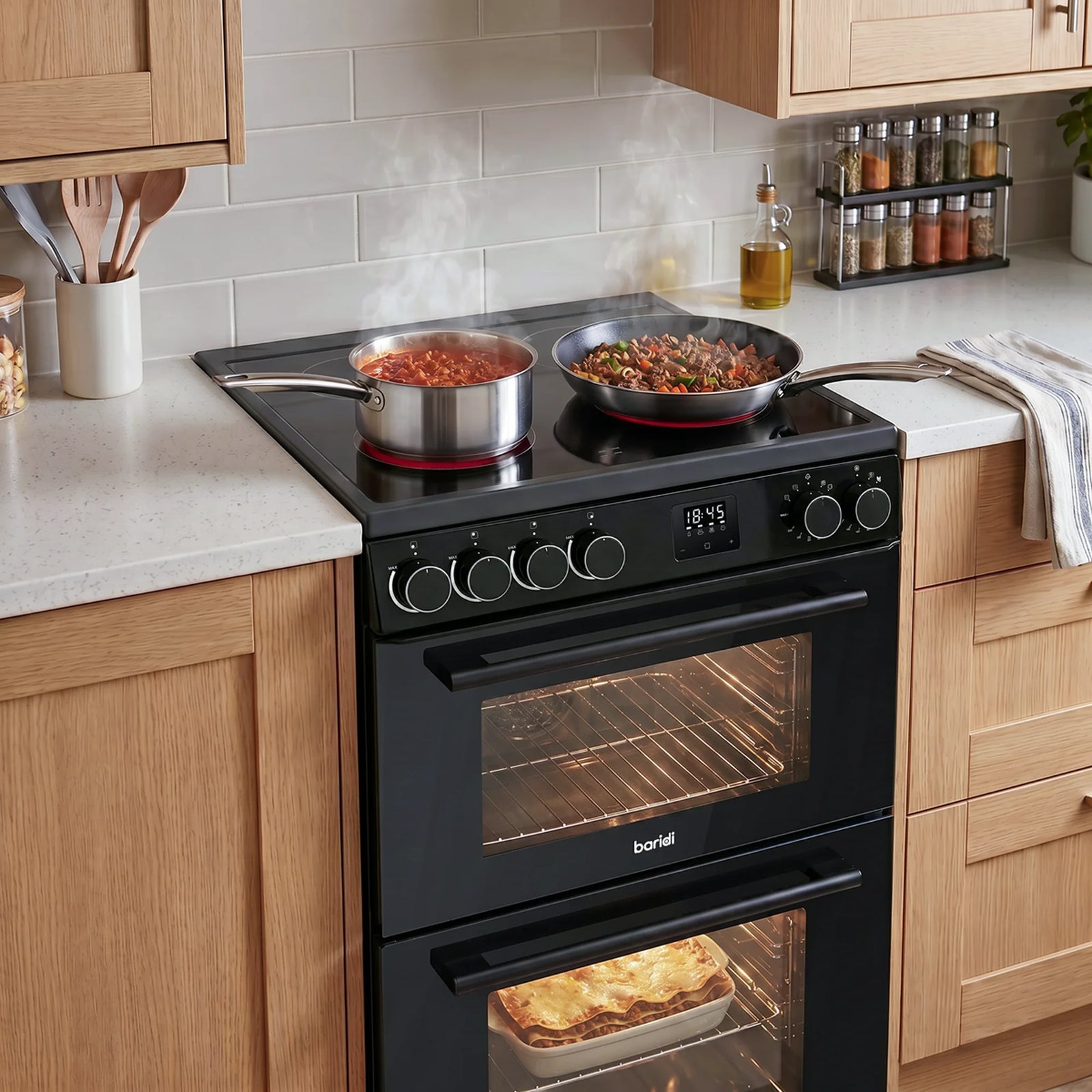 Baridi Freestanding Cooker DH429 60cm 99L Double Cavity - Black