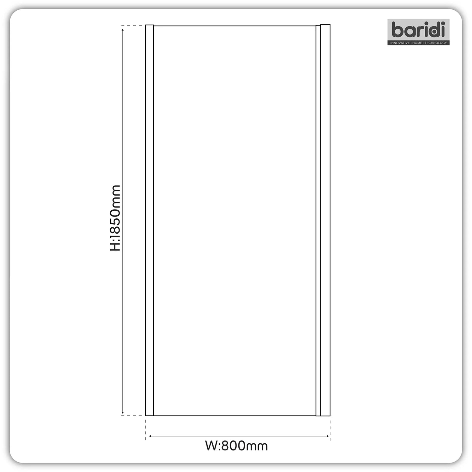 Baridi Side Panel for Sliding Shower Doors 80x185cm DH296