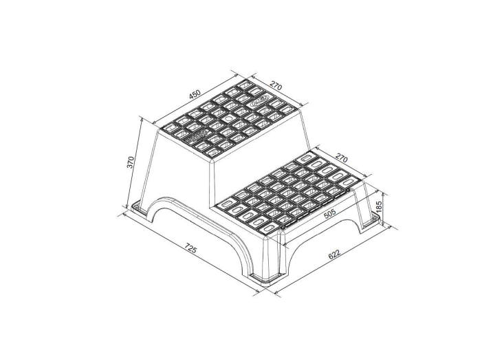 Milenco MGI Giant Double Plastic Step – Large Non-Slip Caravan & Motorhome Step (200kg Capacity, Recycled Plastic)