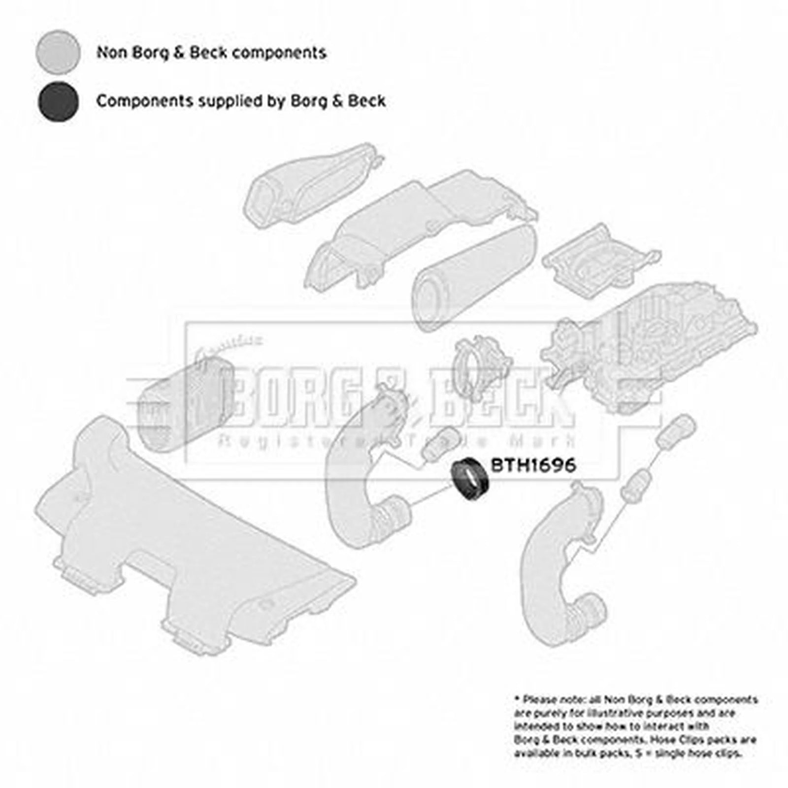Borg & Beck Intercooler Turbo Charge Air Hose BTH1696