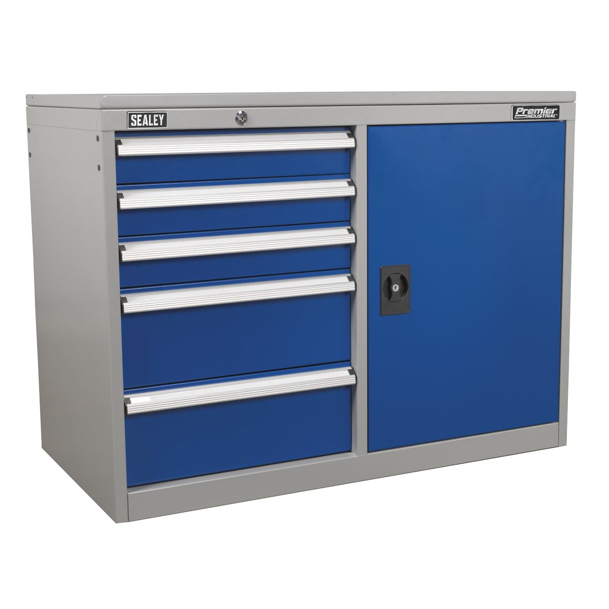 Sealey Industrial Cabinet/Workstation 5 Drawer & 1 Shelf Locker API1103B