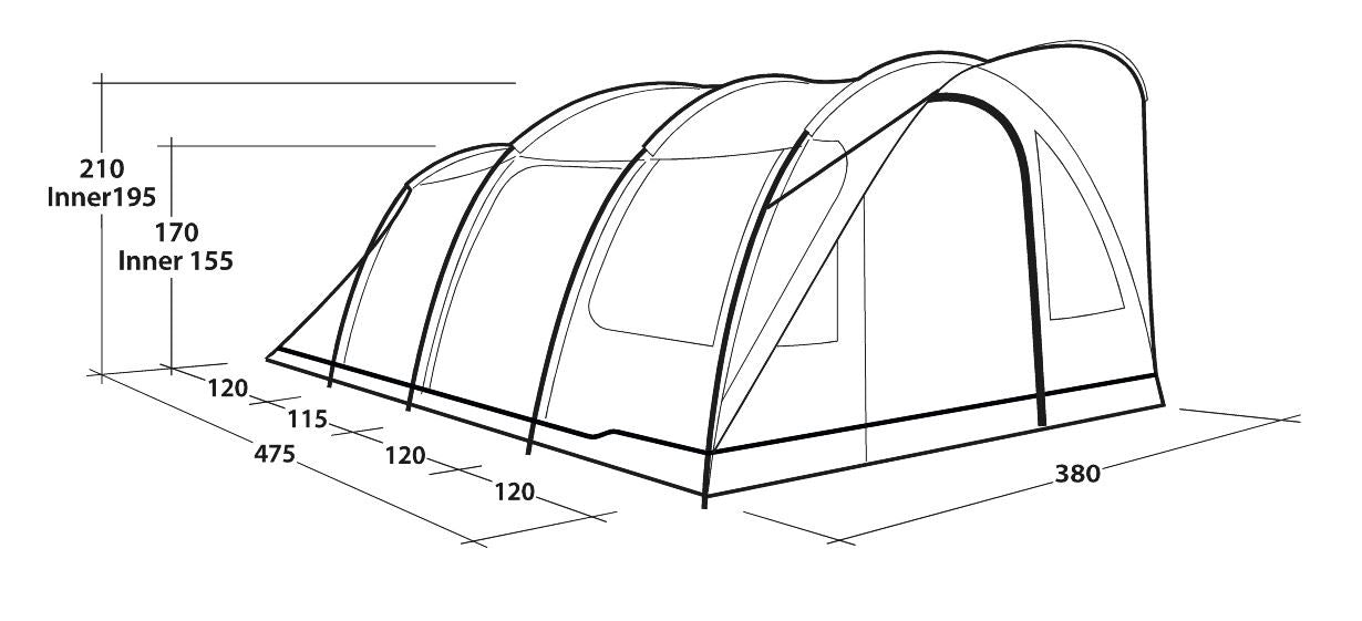 Outwell Sky 6 Pole Tent Blue 6 Person