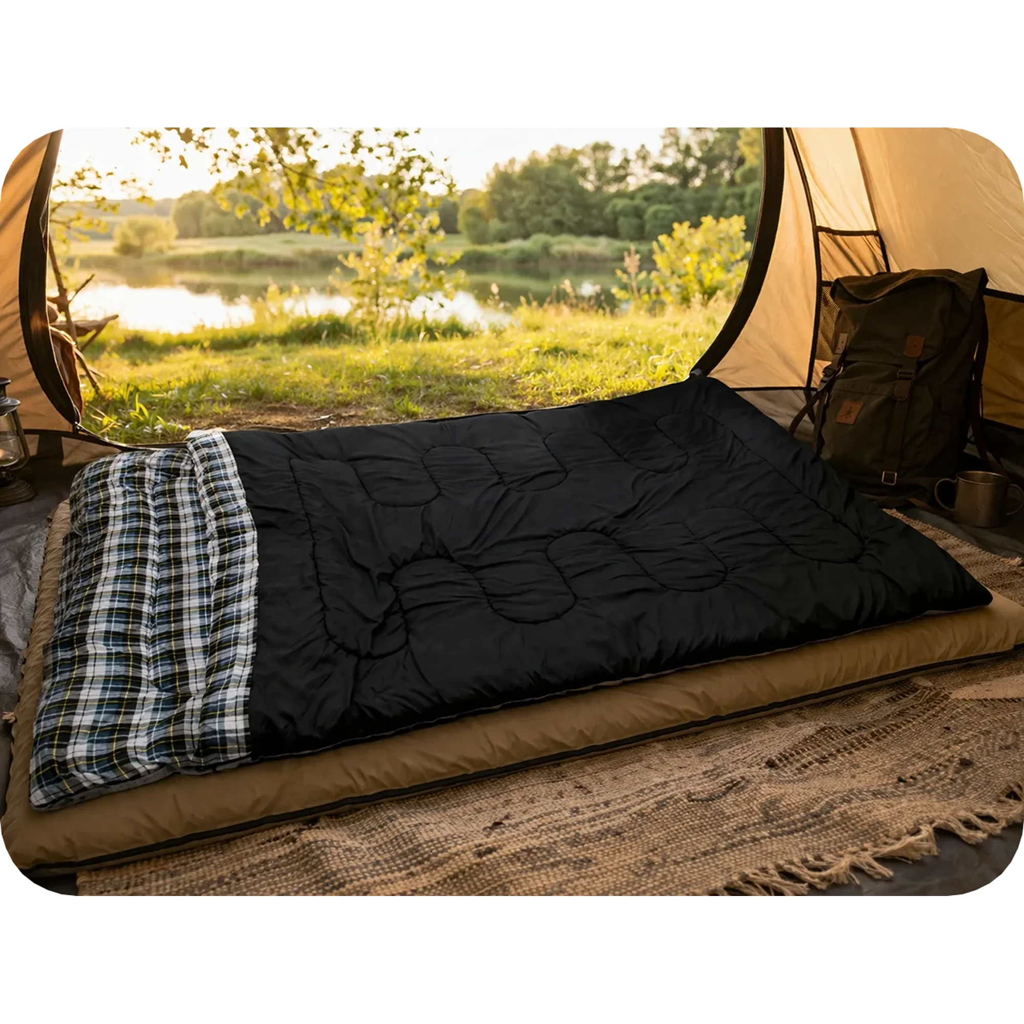 Quest Double Sleeping Bag Quebec 190x150cm Anthracite