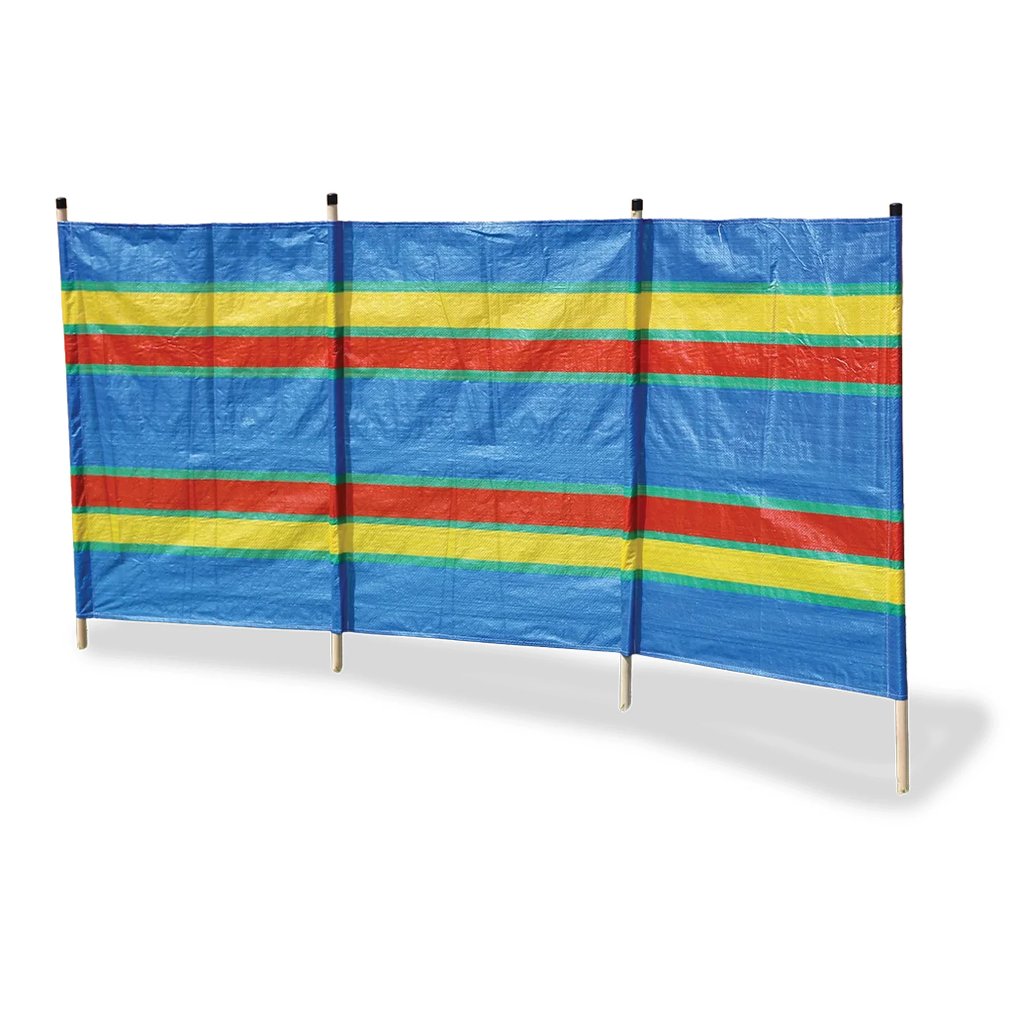 Unbranded 4 Pole Multicoloured Polythene Windbreak - 1.606 kg
