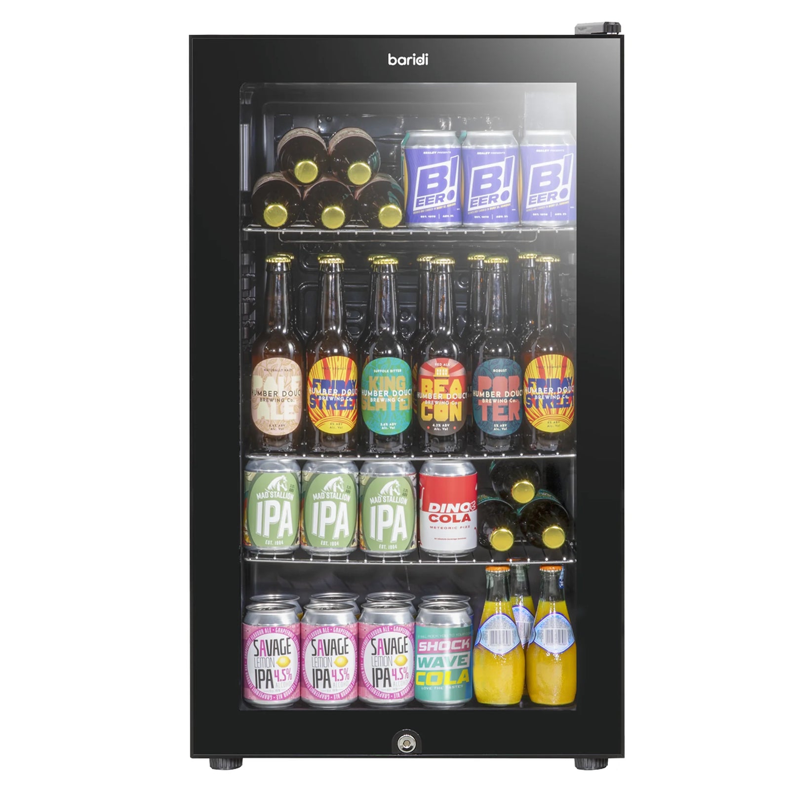 Baridi Undercounter Fridge DH13 80L with Wire Shelves & Lock