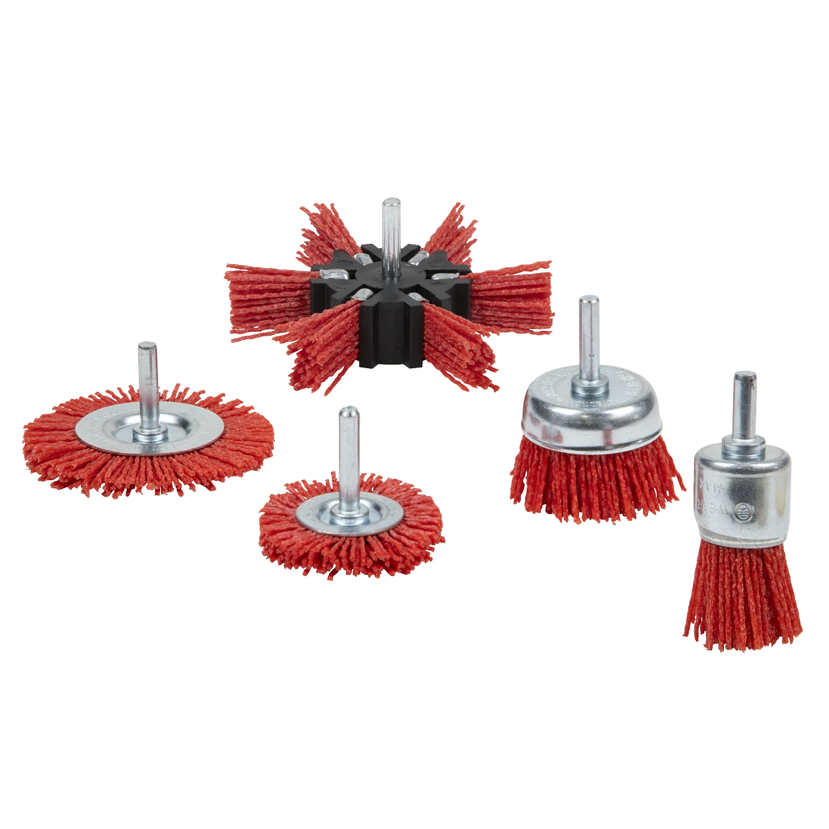 Sealey Nylon Filament Brush Set 5 Piece Ø50mm, Ø75mm, Ø100mm