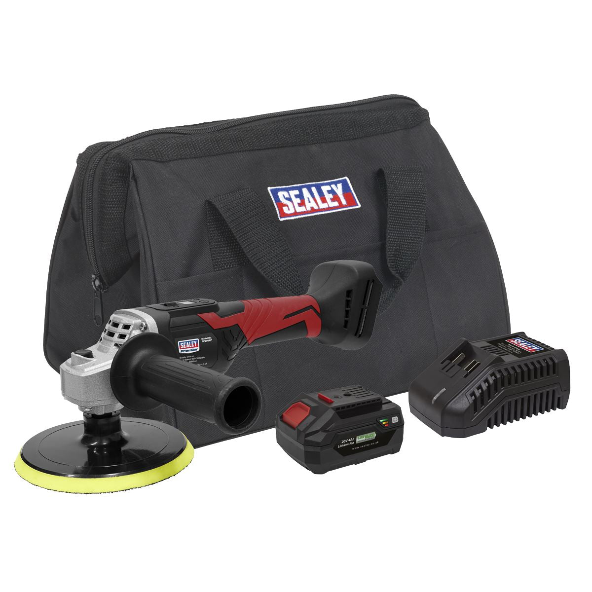 Sealey Cordless Rotary Polisher Kit 20V 4Ah SV20 Series150mm CP20VRPKIT