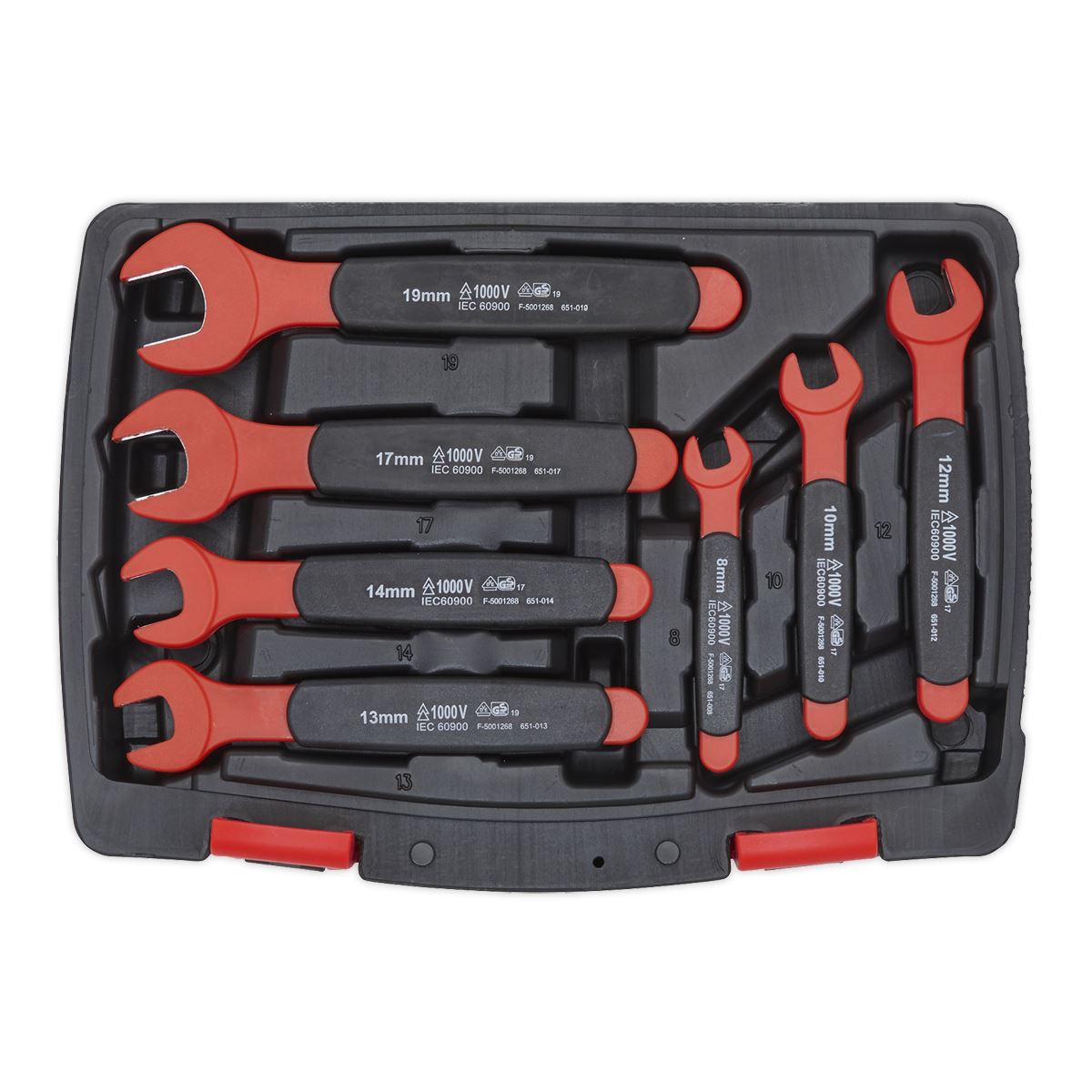 Sealey Insulated Open-End Spanner Set 7pc VDE Approved AK63171