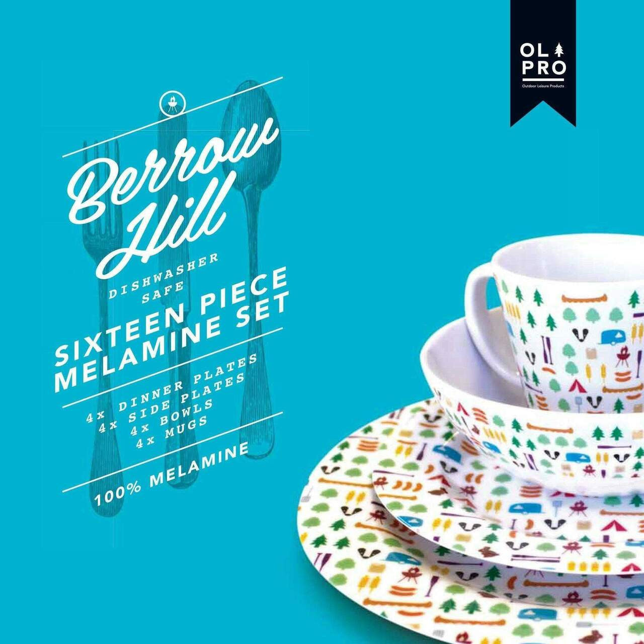 Olpro Berrow Hill Melamine Set (16 Piece)
