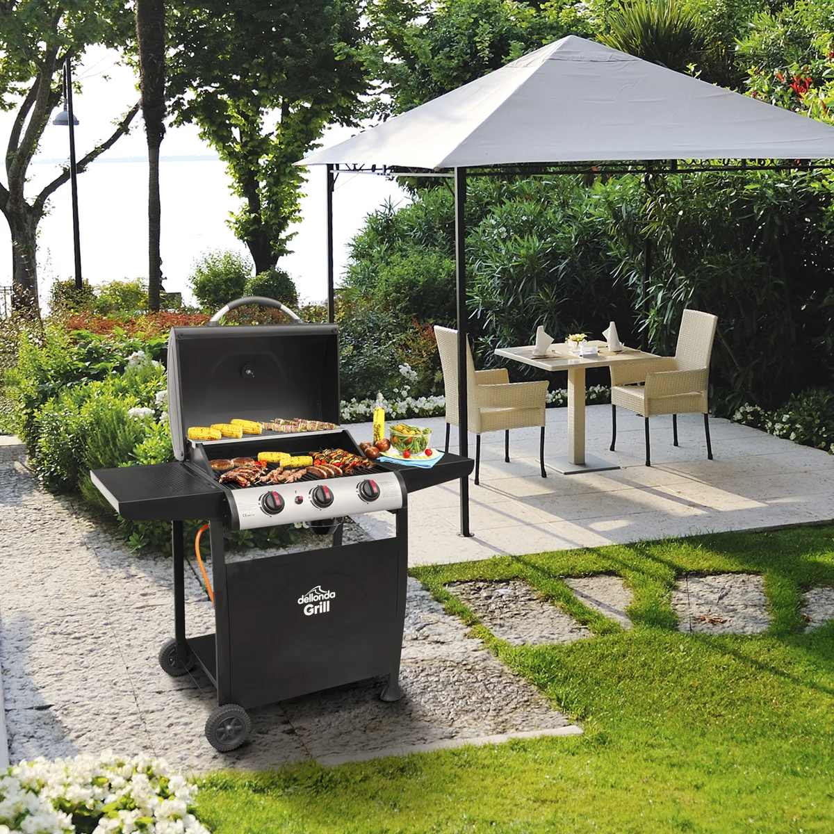 Dellonda 3 Burner Gas BBQ