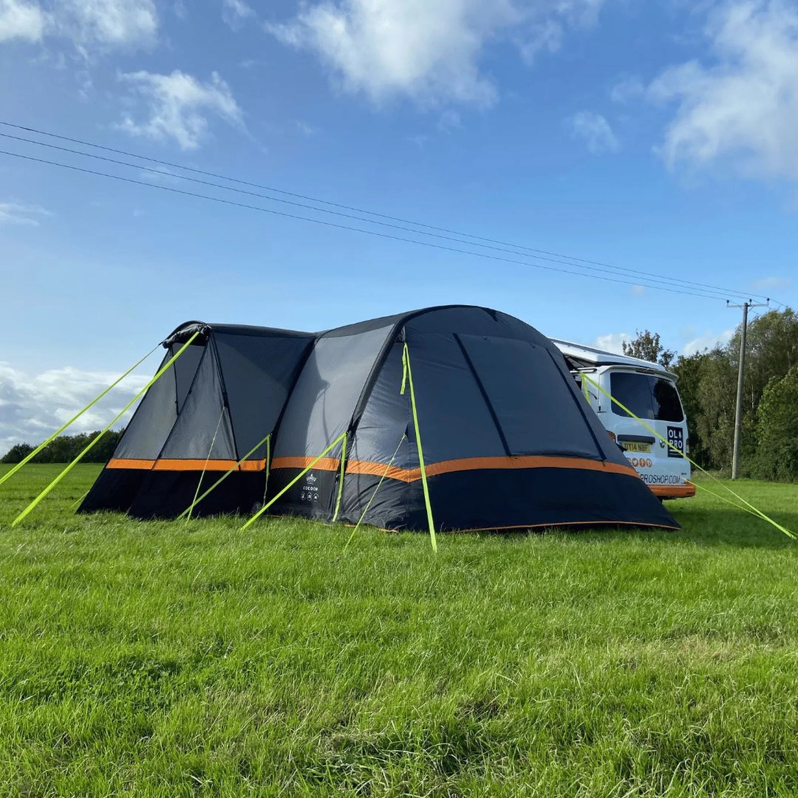 Olpro Cocoon Breeze v2 Driveway Campervan Awning Orange / Grey Low