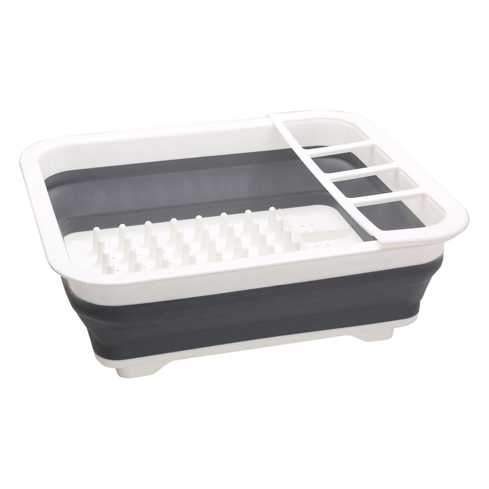 Collapsible-wares dish rack with cutlery holder K0201