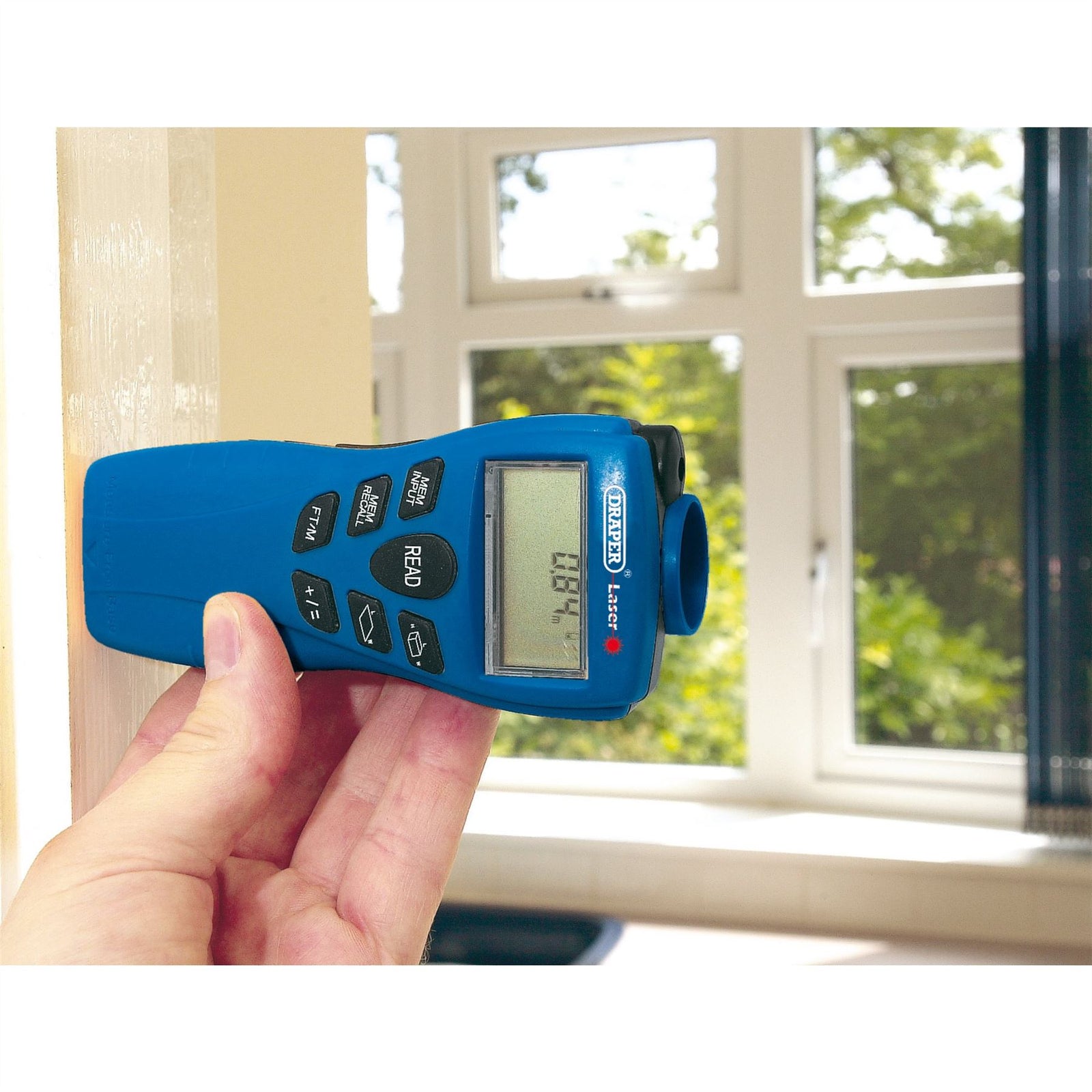 Draper Distance Measure/Stud Detector with Laser Pointer 88988