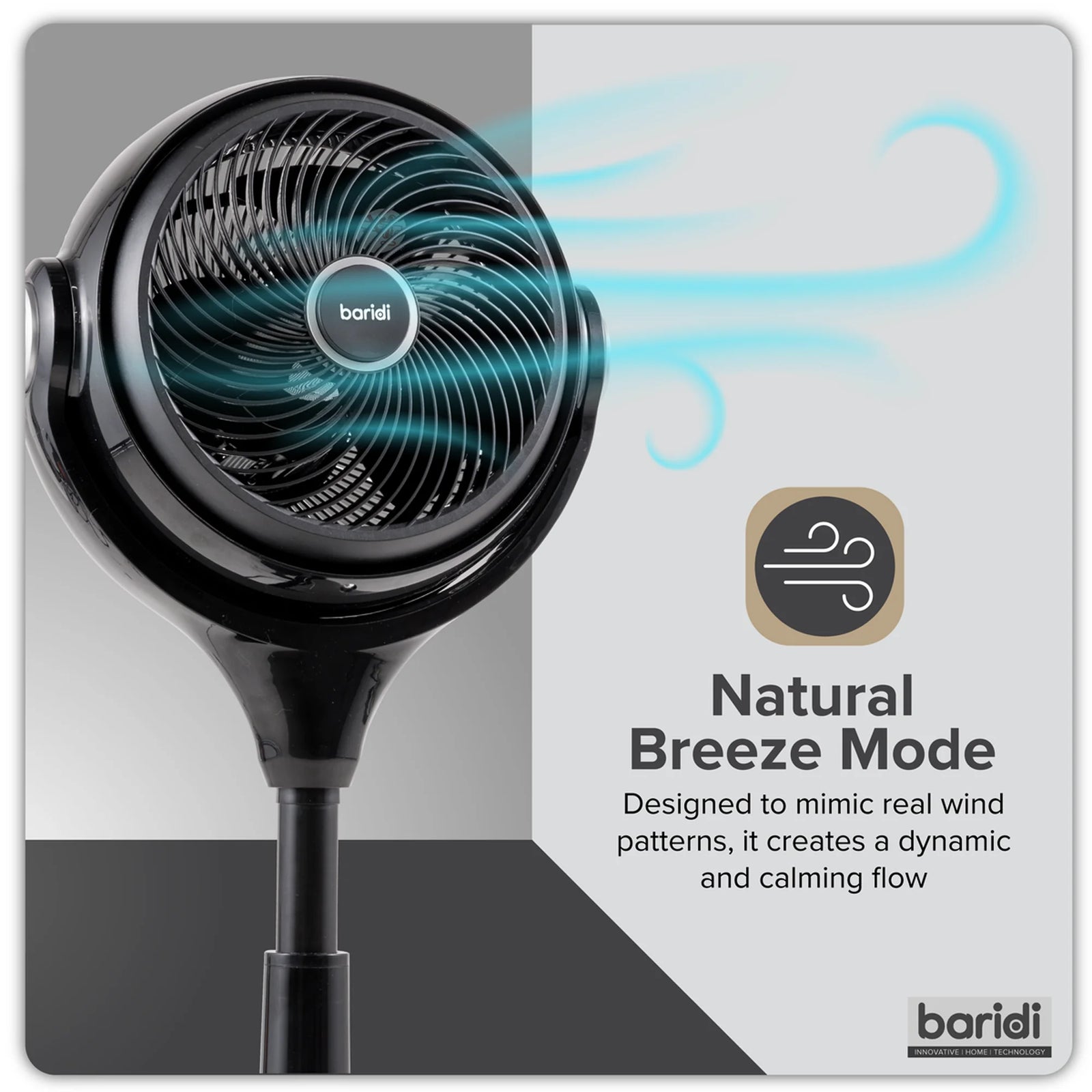 Baridi 10" Pedestal Fan DH143 with Remote Control & Timer