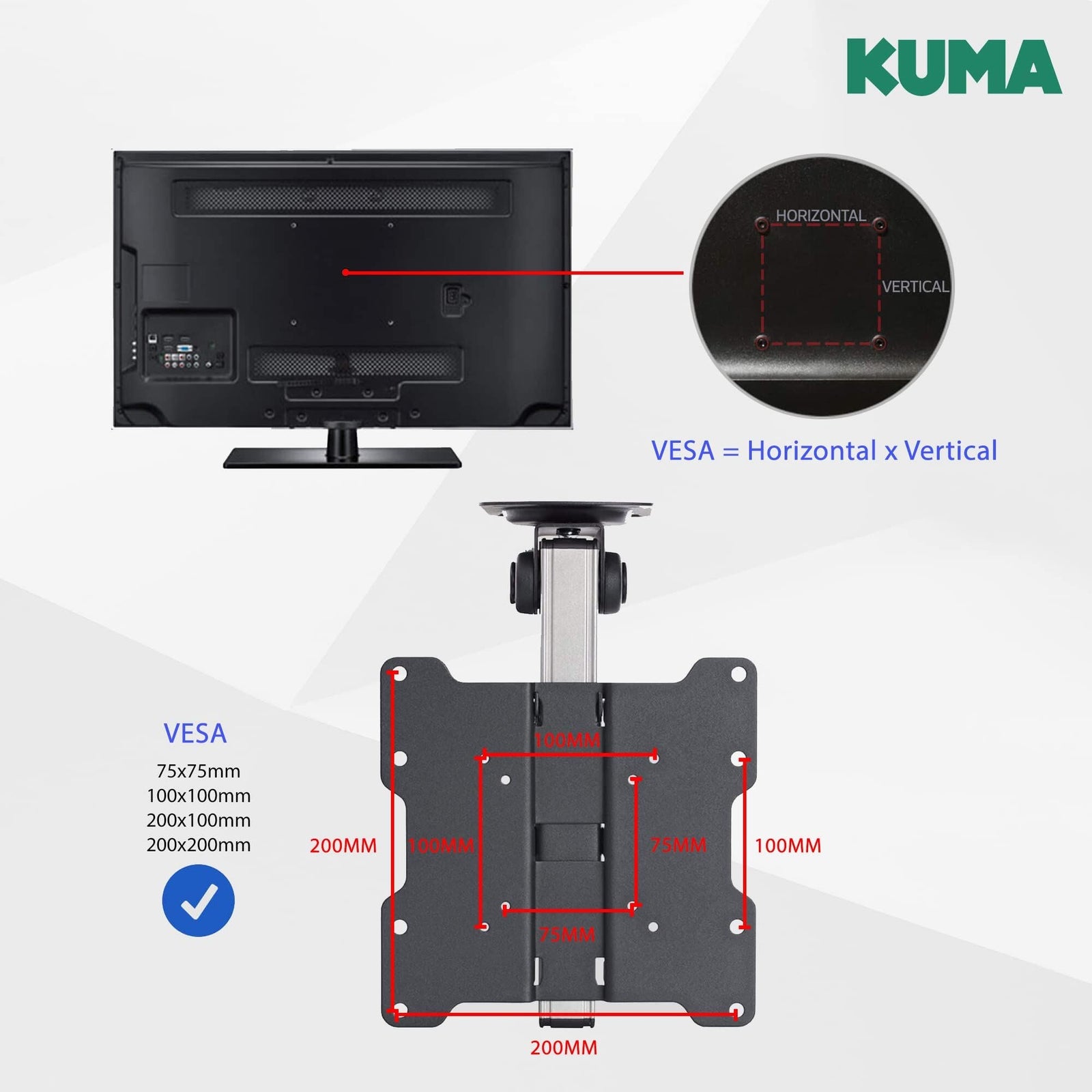 Kuma Flip Down Tv Bracket BKUMBRK156