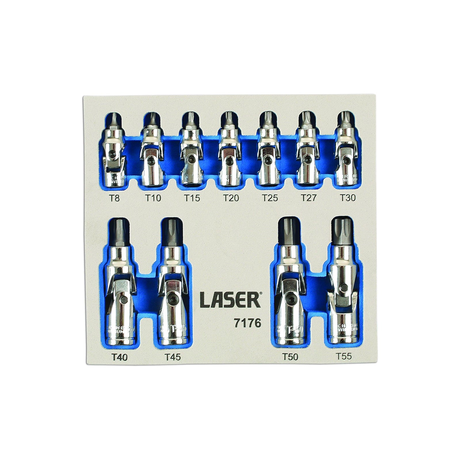 Laser Tamperproof U/J Star Socket Bit Set 1/4"D, 3/8"D 11pc 7176