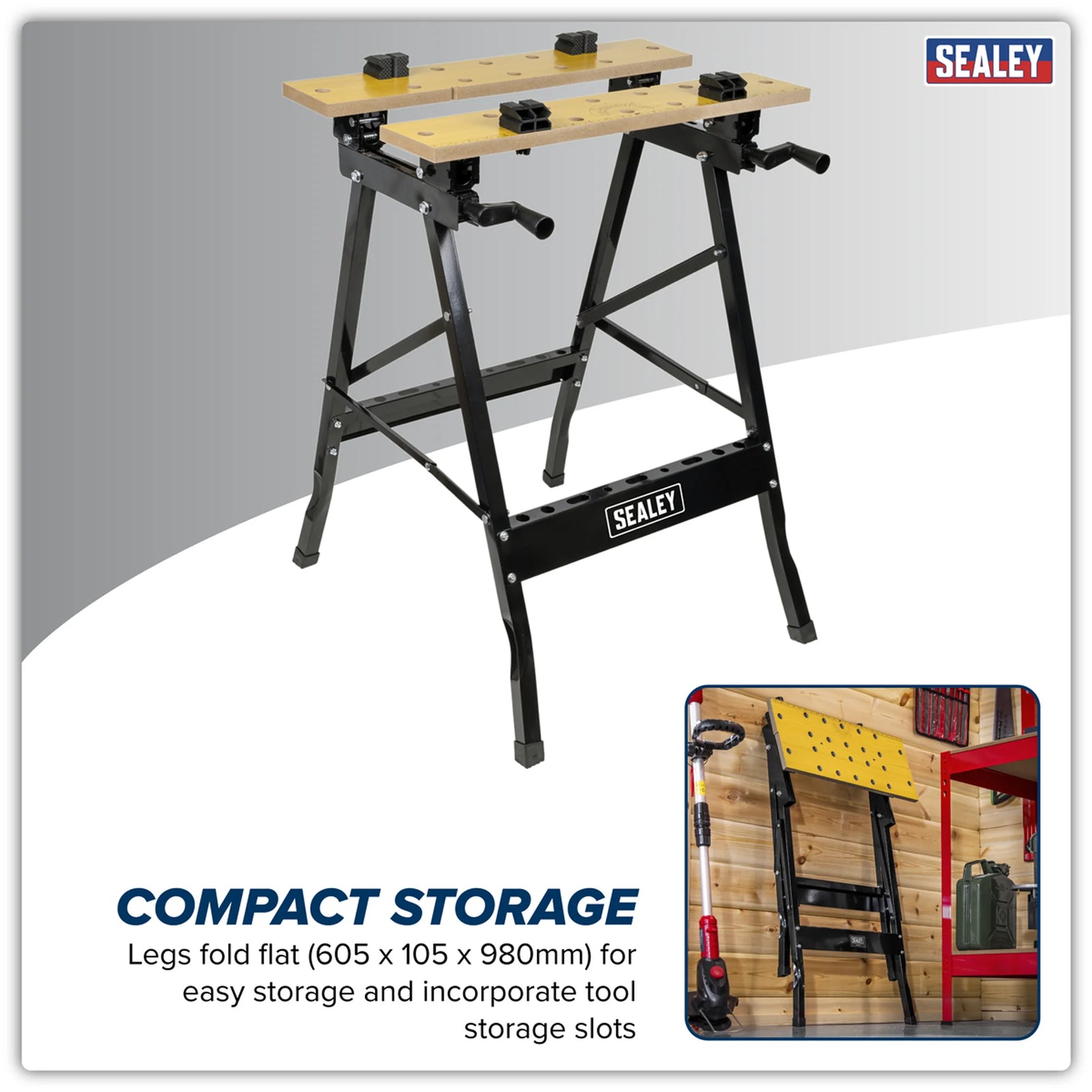 Sealey FWB3 Tilt & Clamp Folding Workbench 290mm Capacity