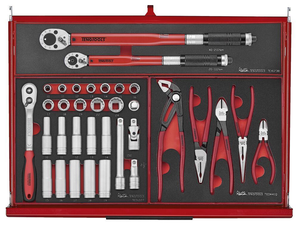 Teng Tools 26" PRO35™ stack FOAM tool kit 418 pieces red