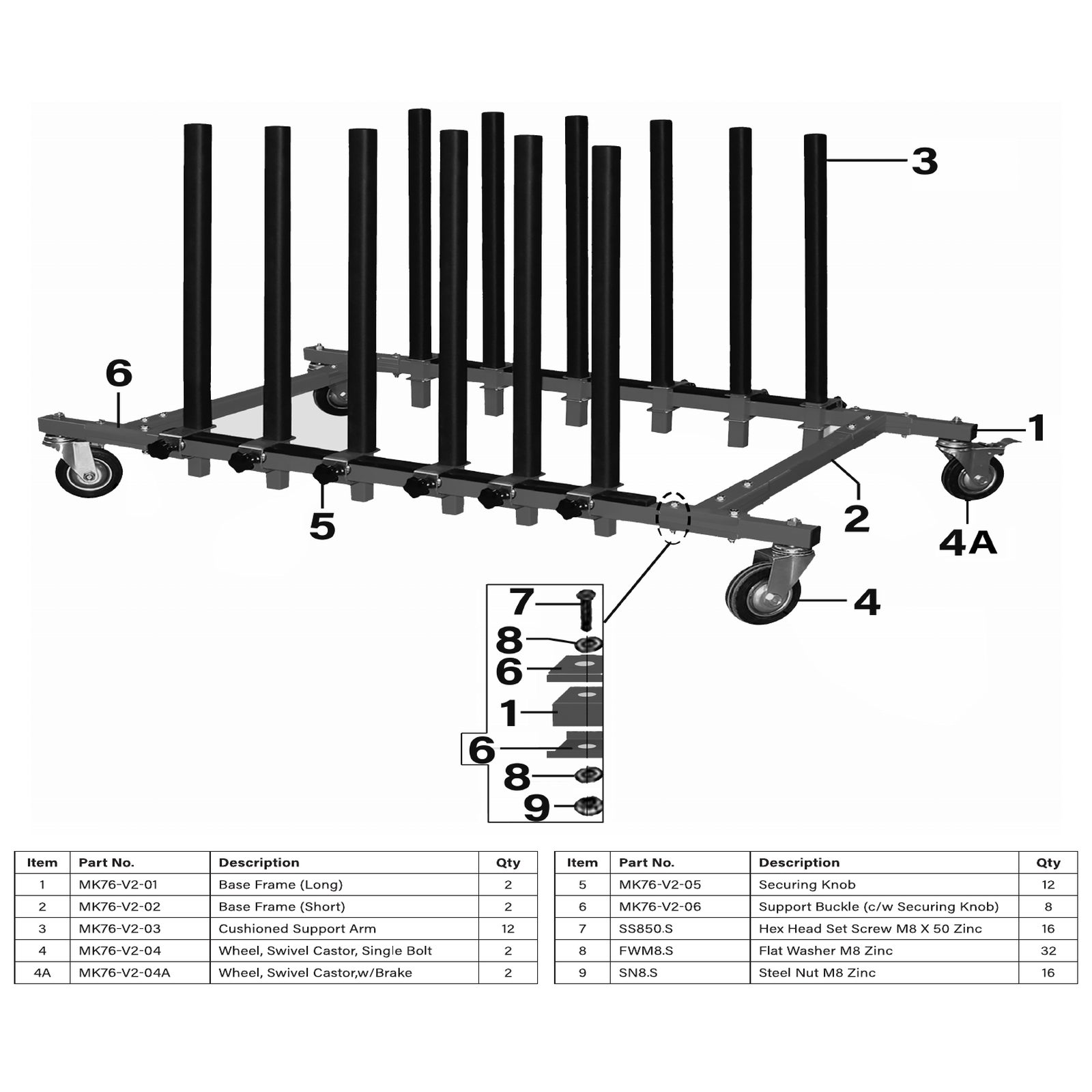 Sealey Base Frame (Long) MK76-V2-01
