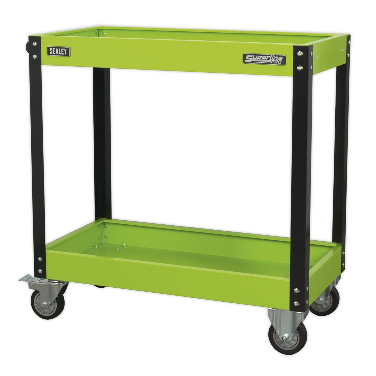 Sealey Workshop Trolley 2-Level Heavy-Duty Hi-Vis Green CX109HV