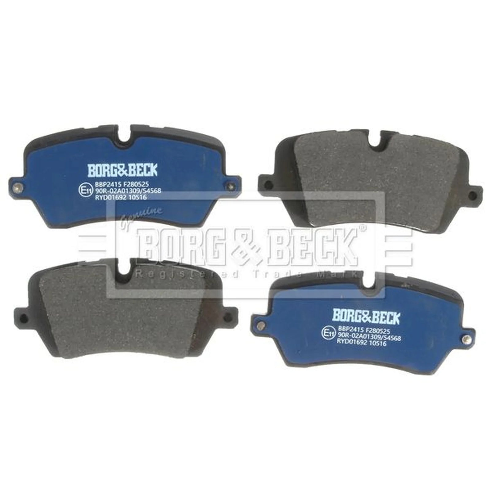 Borg & Beck 4 x Rear Brake Pad Set BBP2415