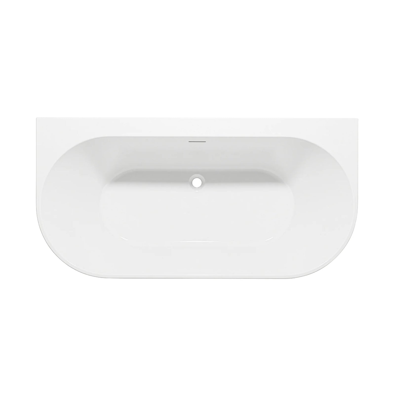 Baridi Back-to-Wall Slim Rim Bath 150cm - Gloss White