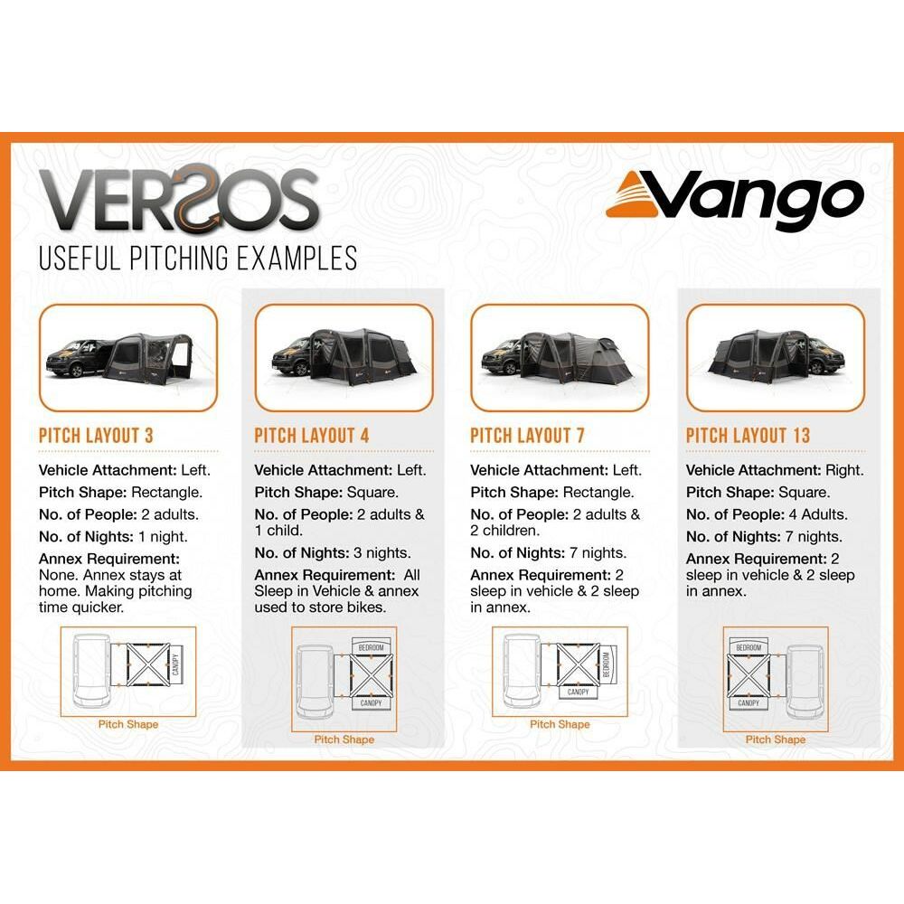 Vango Versos Air Low Drive Away Awning  (180 - 210cm) Campervan