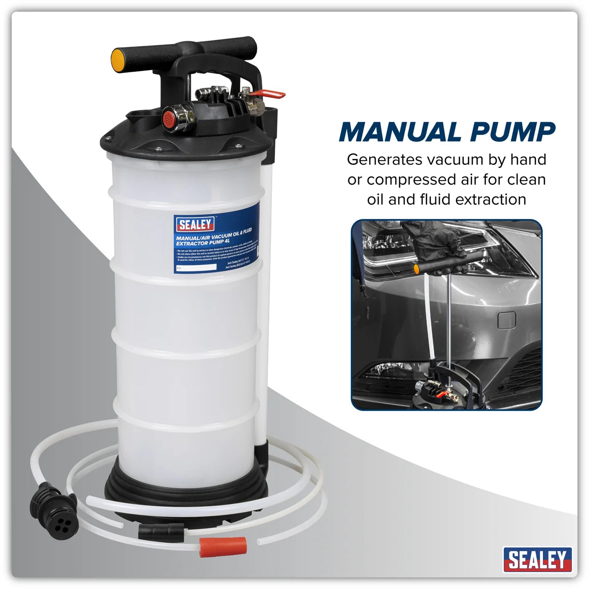 Sealey 4L Manual/Air Vacuum Oil & Fluid Extractor Pump