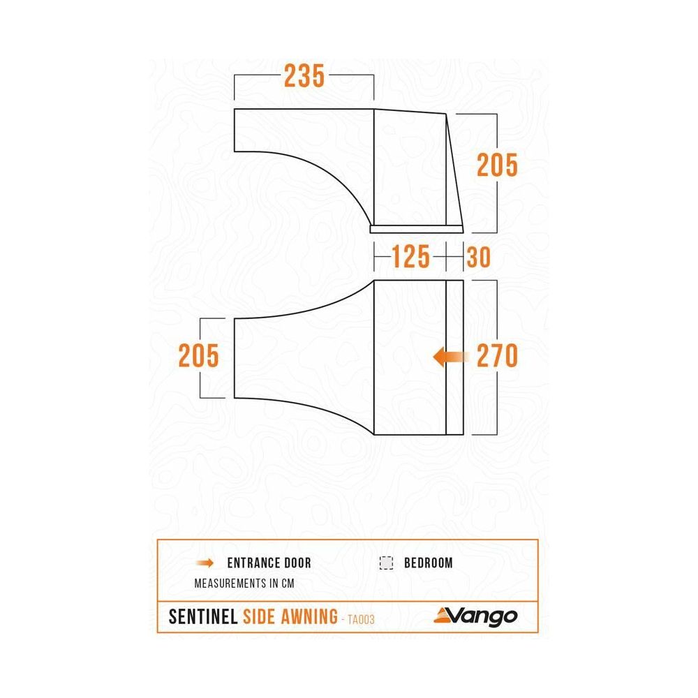Vango Sentinel Side Awning - TA003 Tent Awning Deep Blue