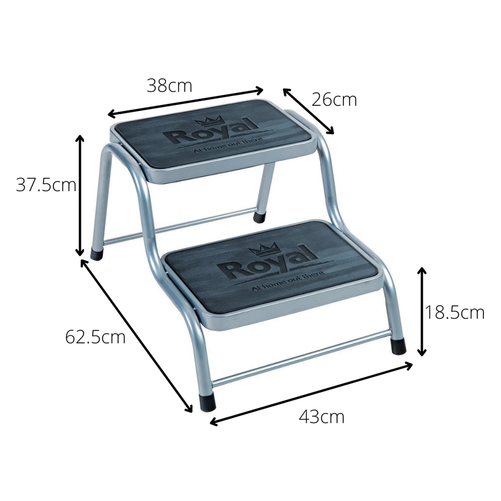 Royal Double Caravan Step Steel Non-Slip Tread 38cm