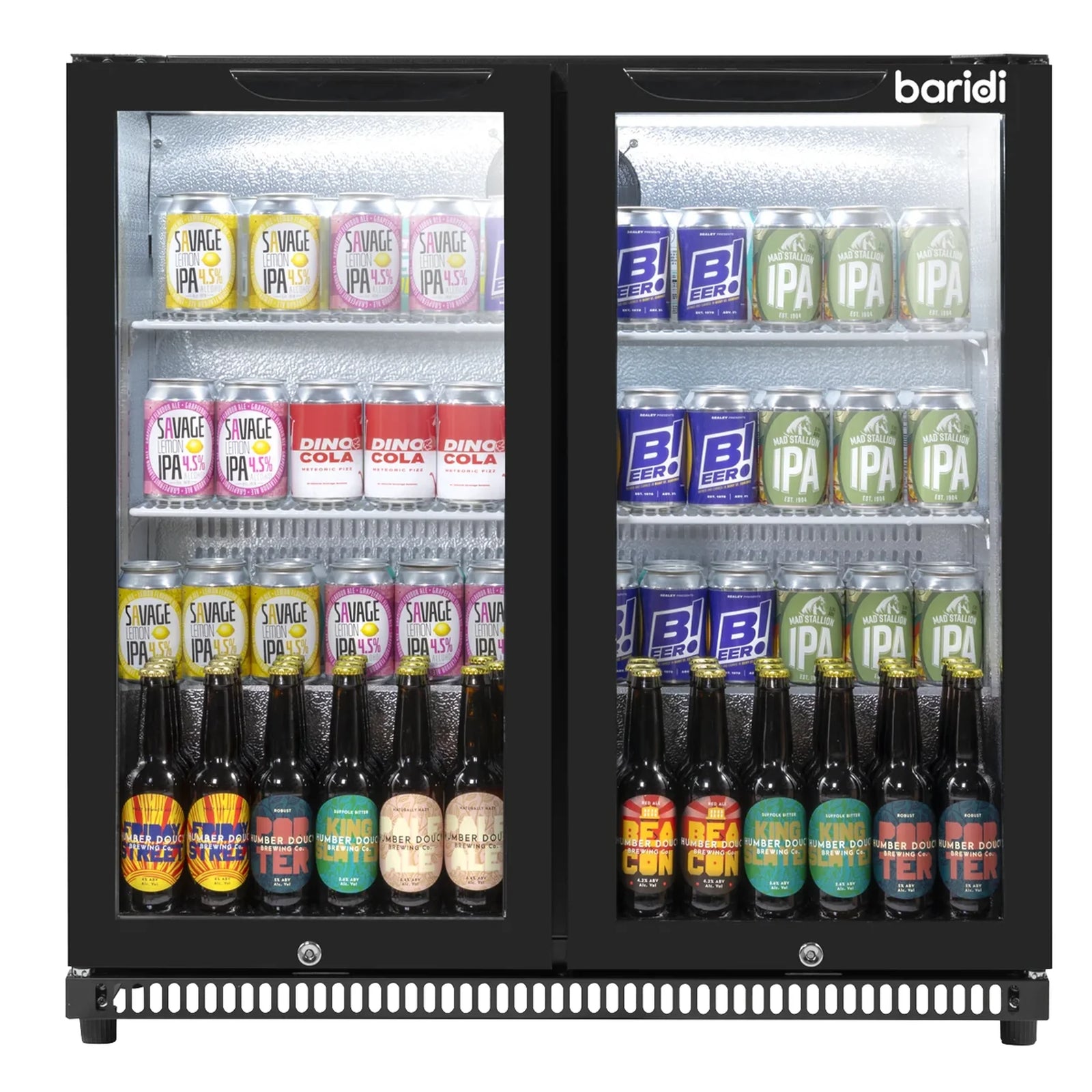 Baridi Back Bar Drinks Fridge DH272 190L Capacity - Black