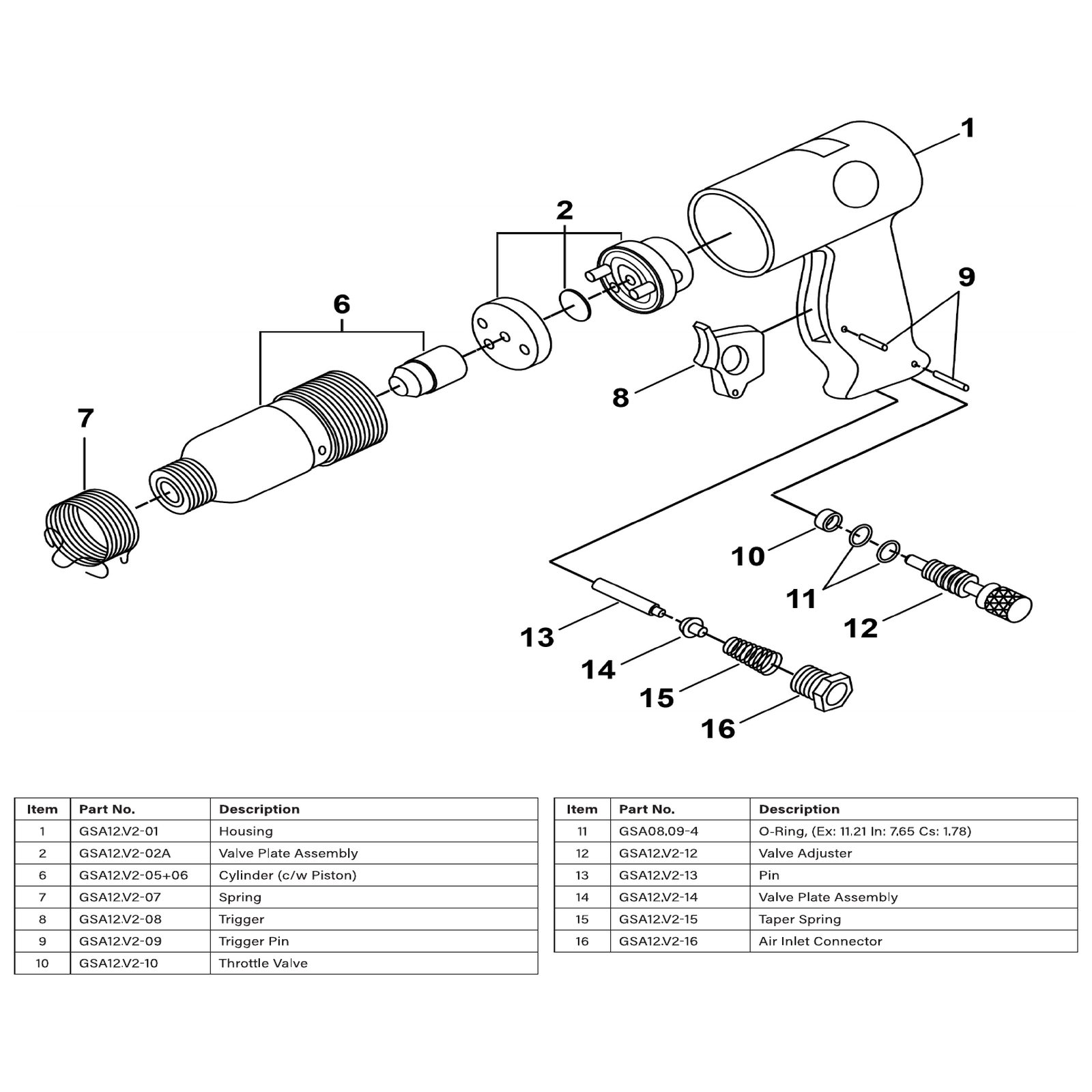 Sealey Housing GSA12.V2-01
