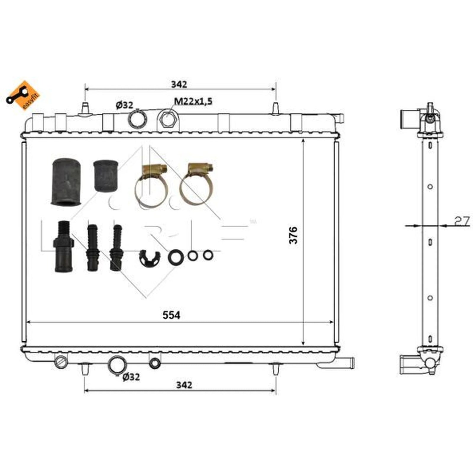 NRF Engine Radiator 53424