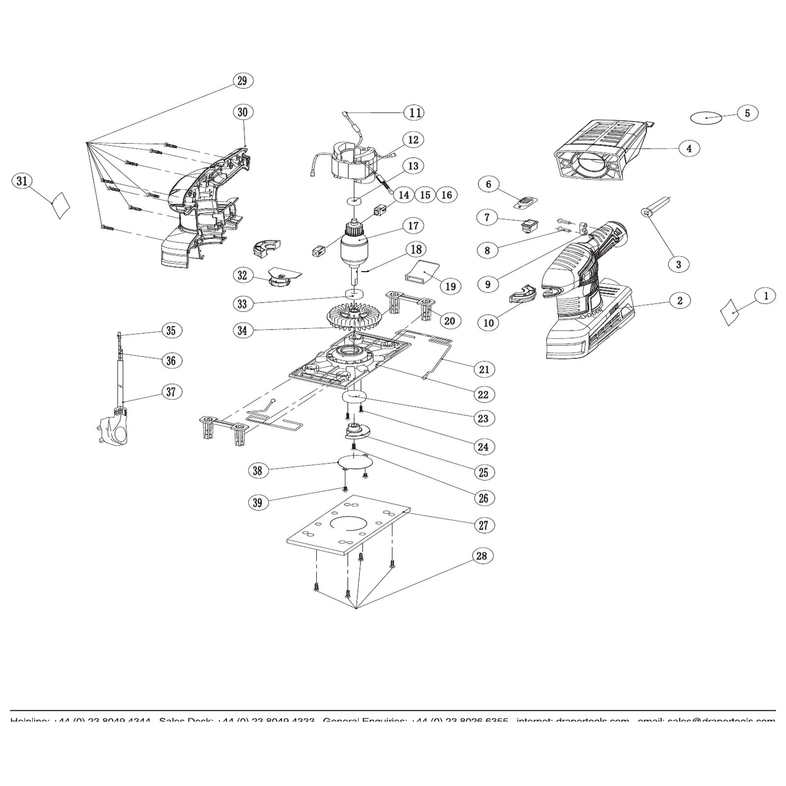 Draper Base Plate Assembly for Power Tools 03233