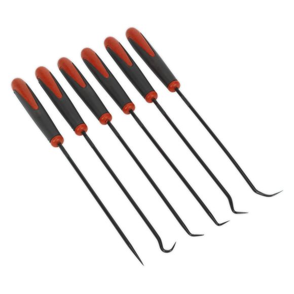 Sealey 6pc Extra Long Hook & Pick Set O-Ring Remover Removal Pin Clip Picking