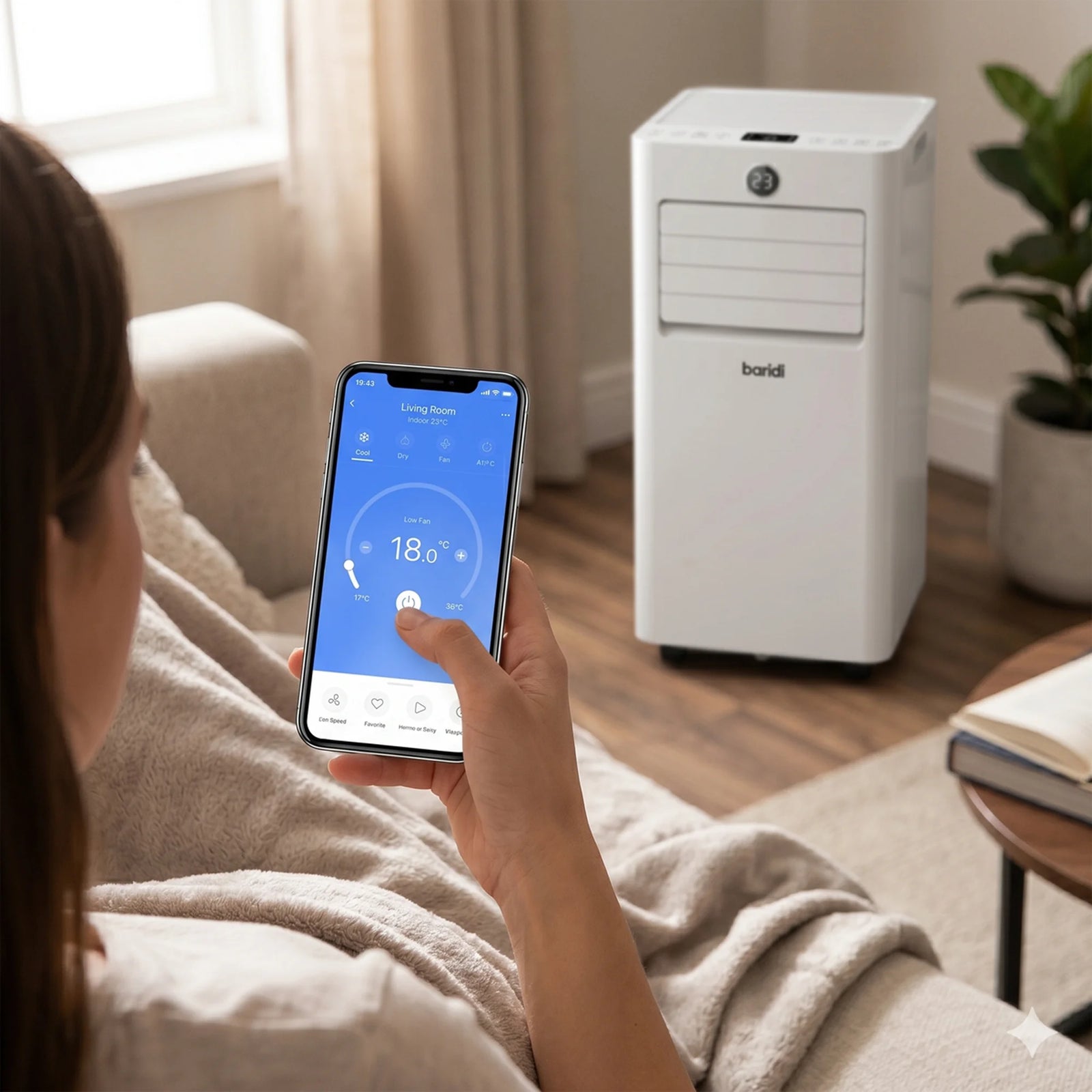 Baridi 5-in-1 Portable Air Conditioner DH414 9000Btu/hr