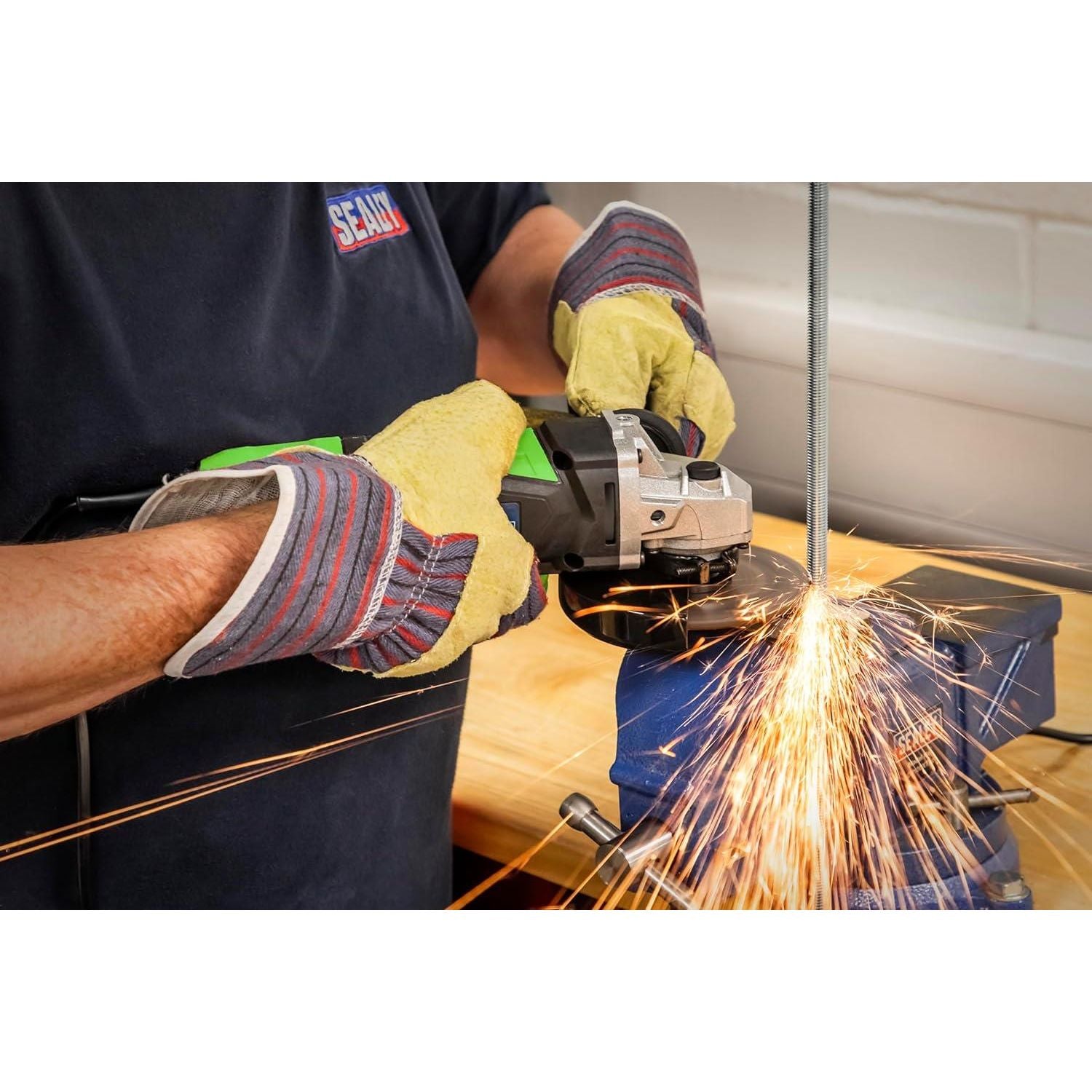 Sealey SG115E Angle Grinder 115mm 750W 230V Green Heavy Duty