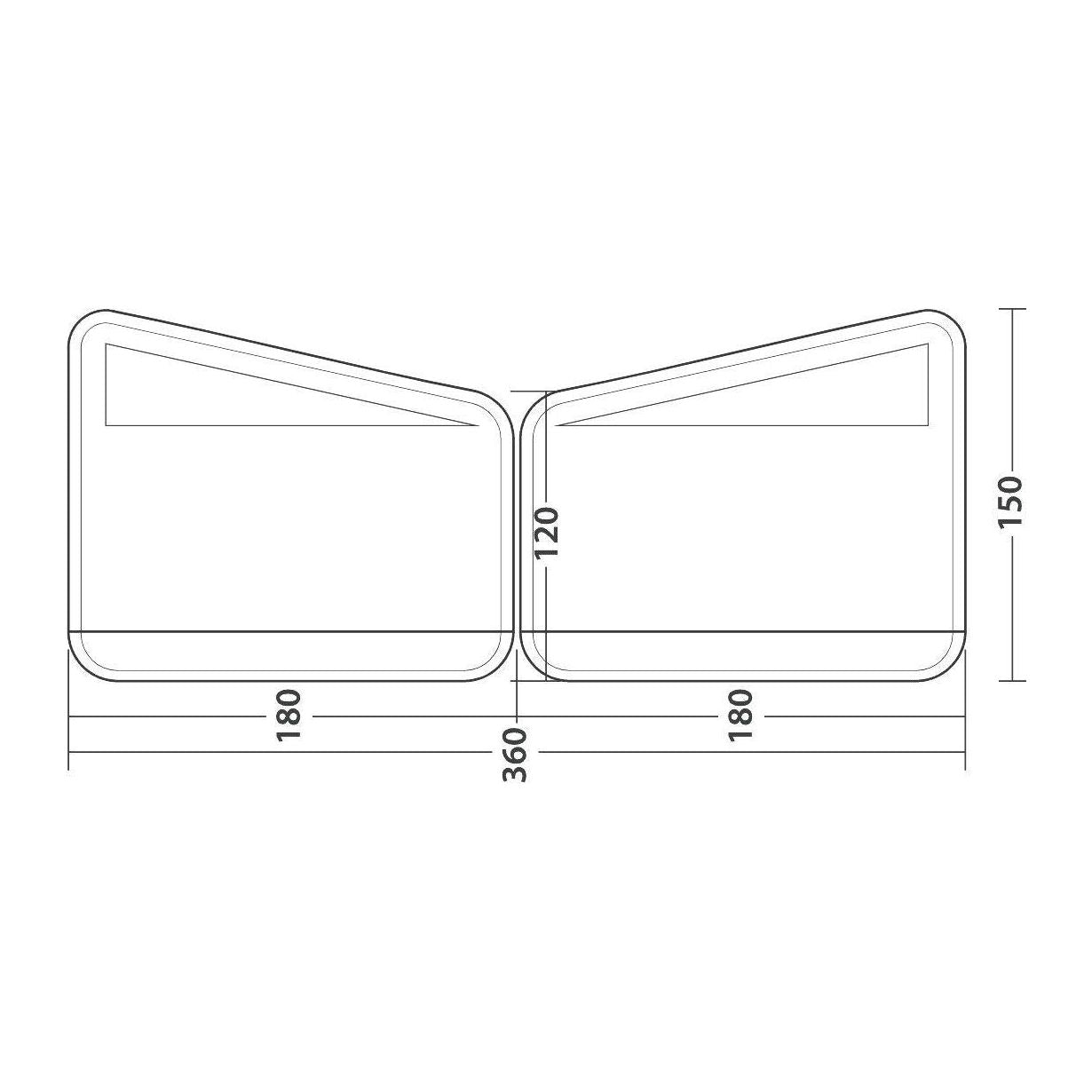 Outwell Inflatable Wind Break Windscreen Air Scalable 180