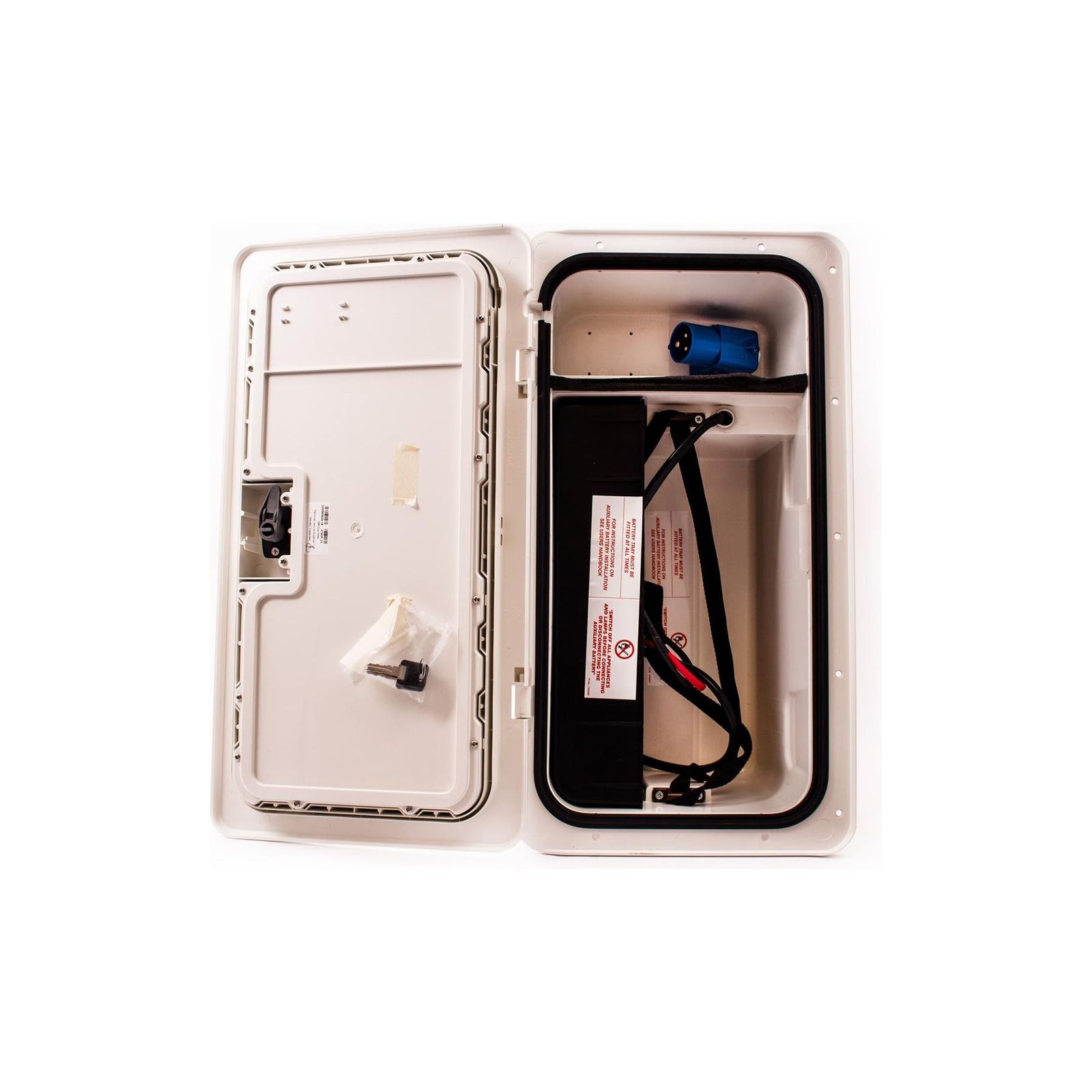 Door Locker  & Battery Box System Caravan Motorhome Conversion White NBBS