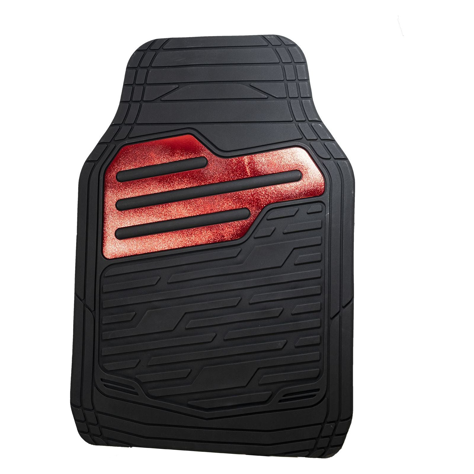 Streetwize SWCM125 Adonia 4 piece Rubber Mat Set with "Metallic" Red Heel Pad