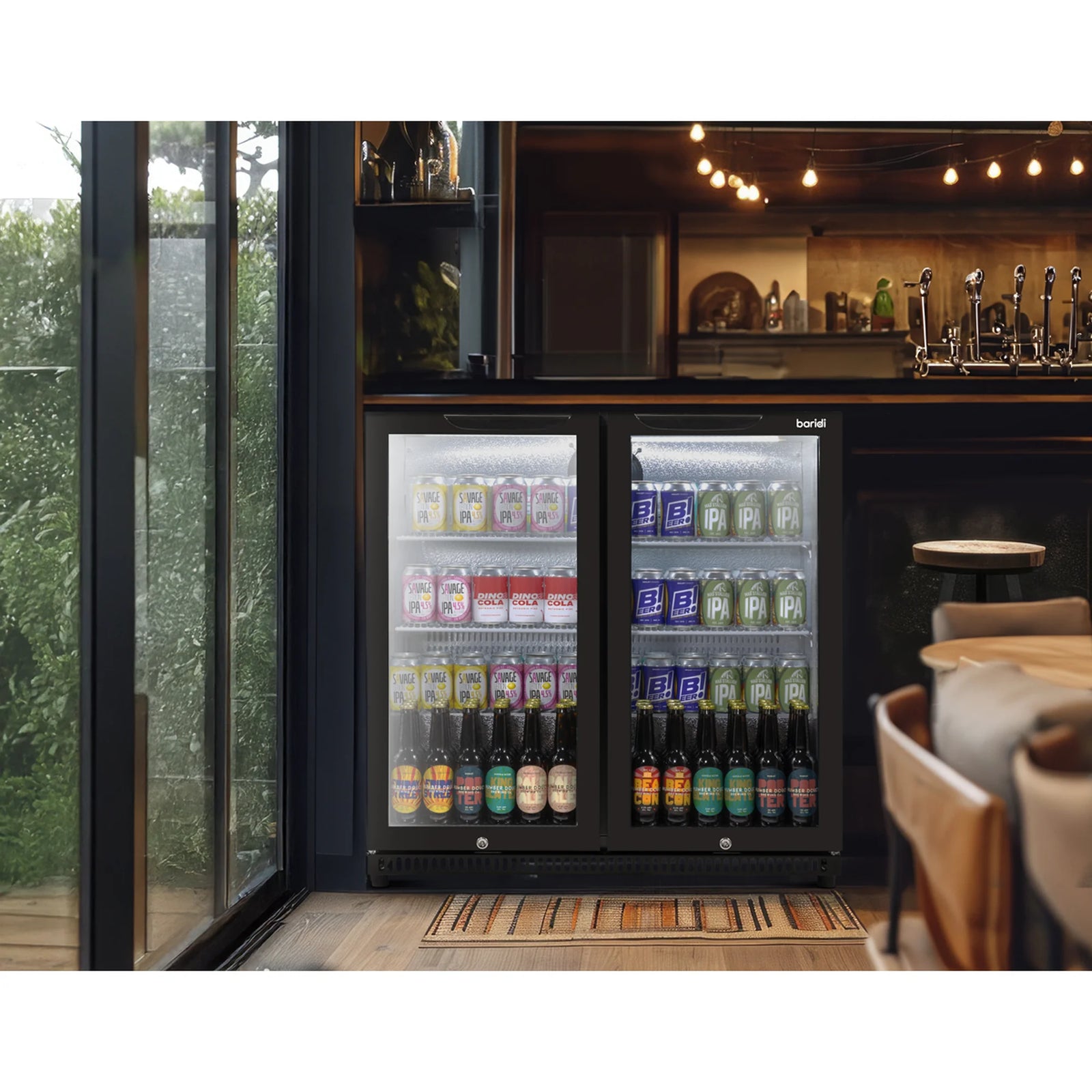 Baridi Back Bar Drinks Fridge DH272 190L Capacity - Black