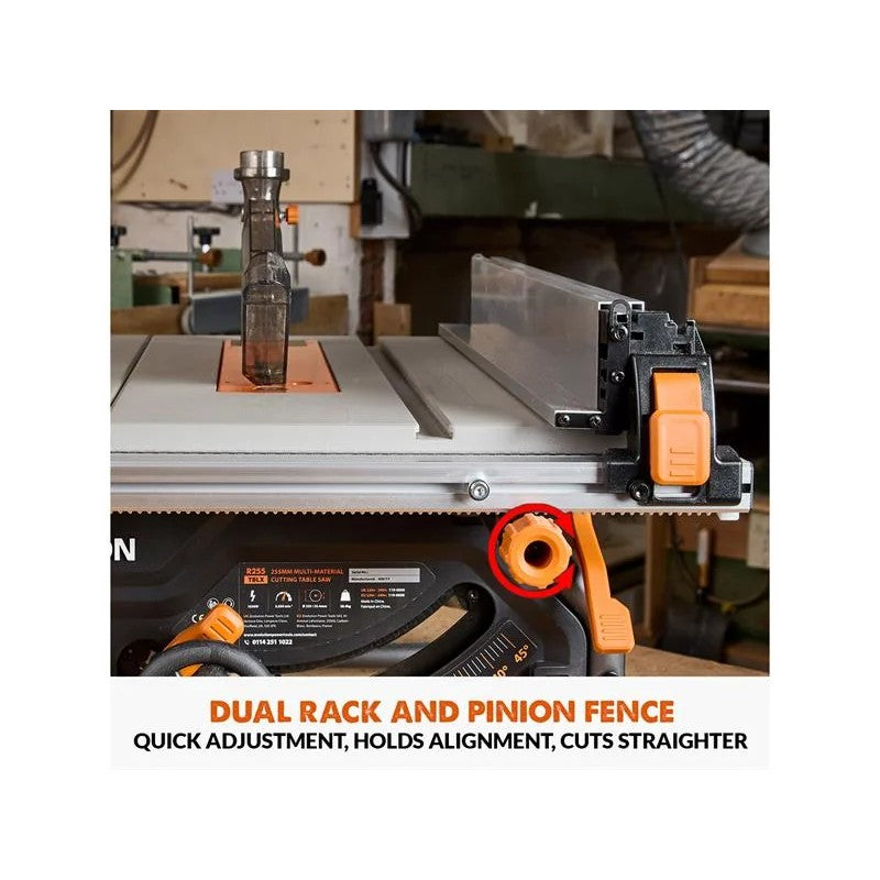 Evolution R255TBL Portable Table Saw with Stand 240V 1650W - 119-0006