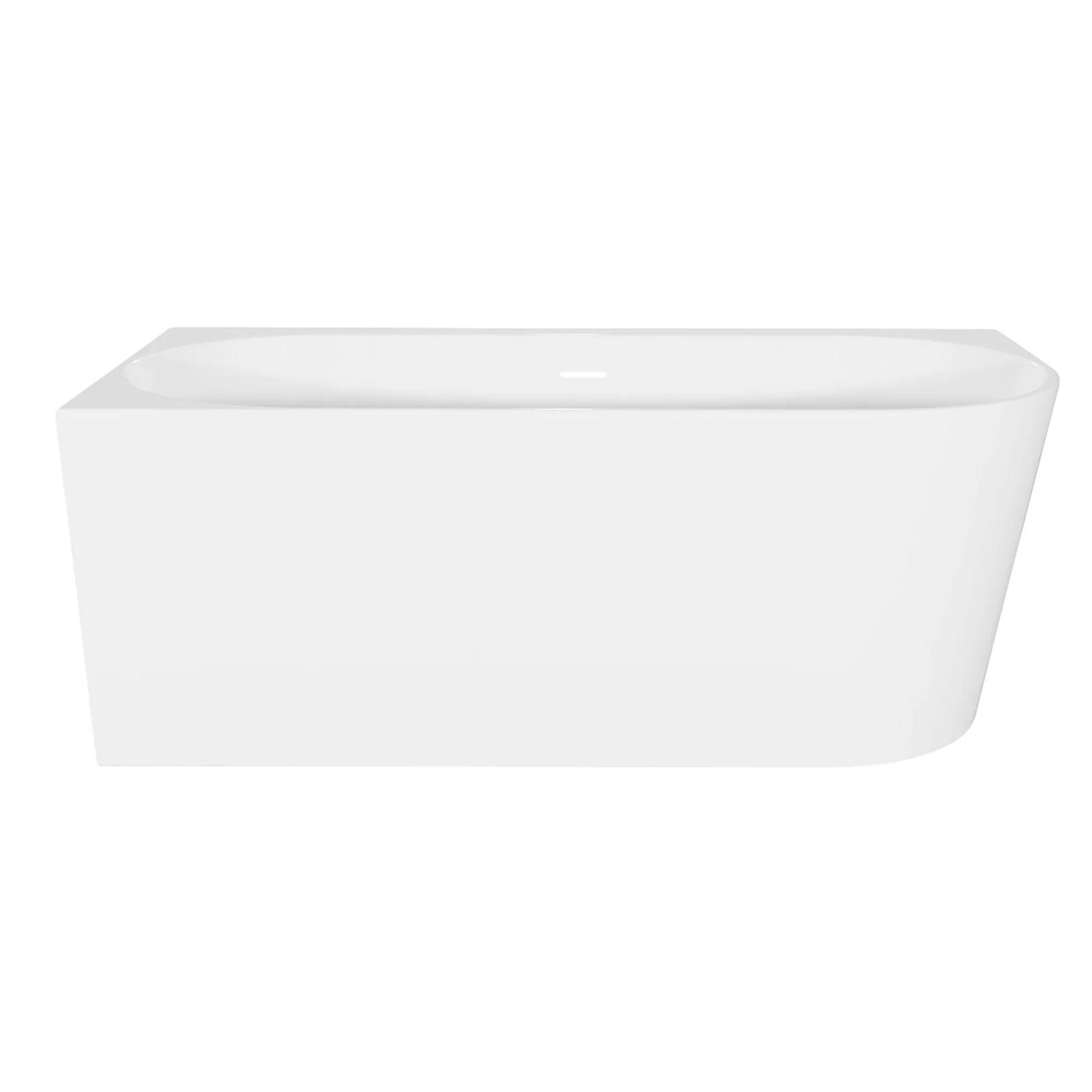 Baridi Left-Hand Corner Slim Rim Bath 150cm - Gloss White
