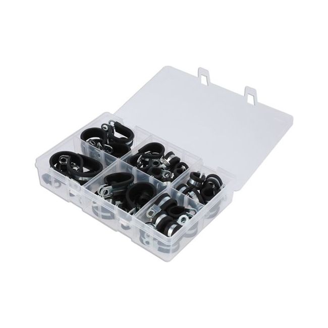 Connect Assorted Rubber Lined P Clips 60pc 31435