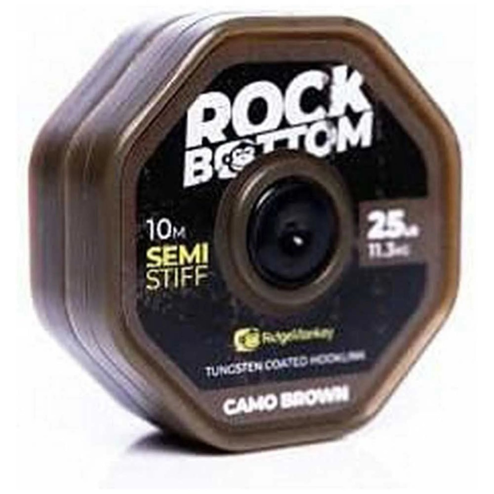 RidgeMonkey Connexion Rock Bottom Tungsten Semi Stiff Coated Hooklink Camo Brown