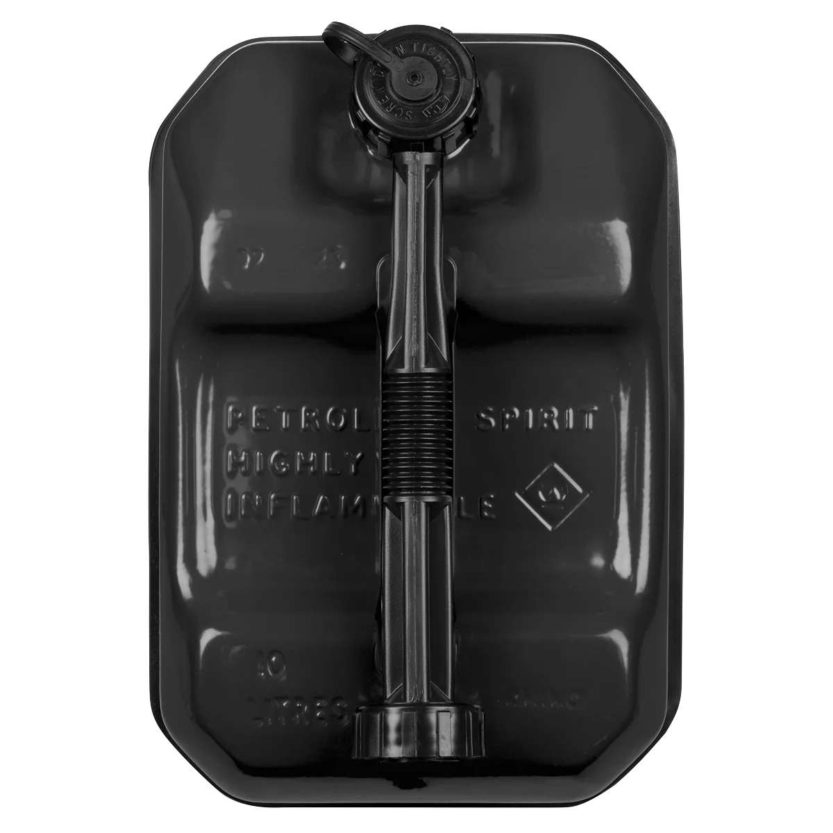 Sealey 10L Jerry Can Black Steel Fuel Container