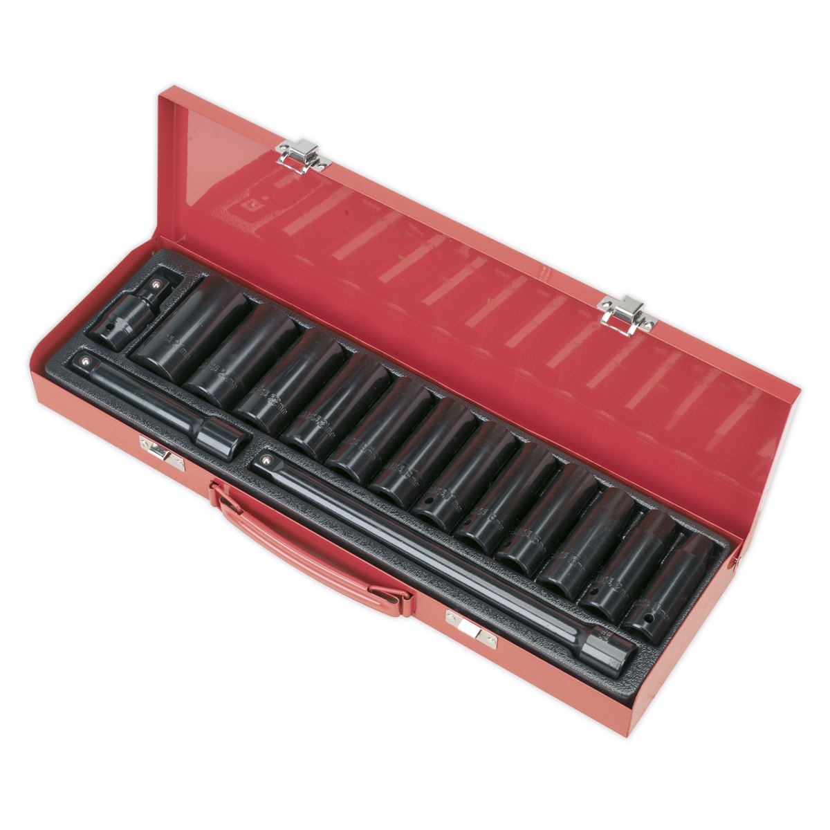 Impact Socket Set 15Pc 1/2Inchsq Drive Deep Metric
