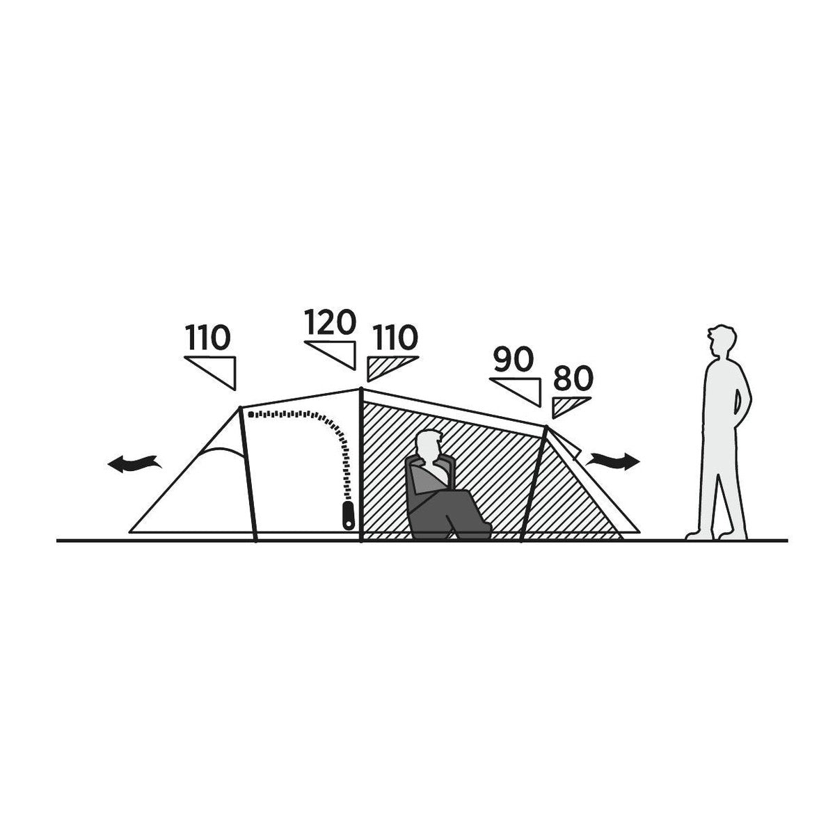 Easy Camp Hemsedal 3 Person Tunnel Tent 3 Berth Festival Camping