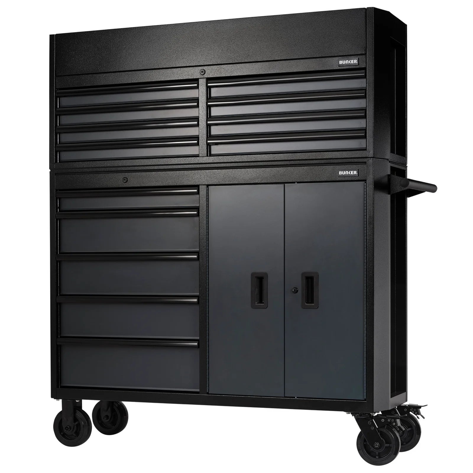 Draper BUNKER 13 Drawer Combined Roller Cabinet and Tool Chest, 52", Grey