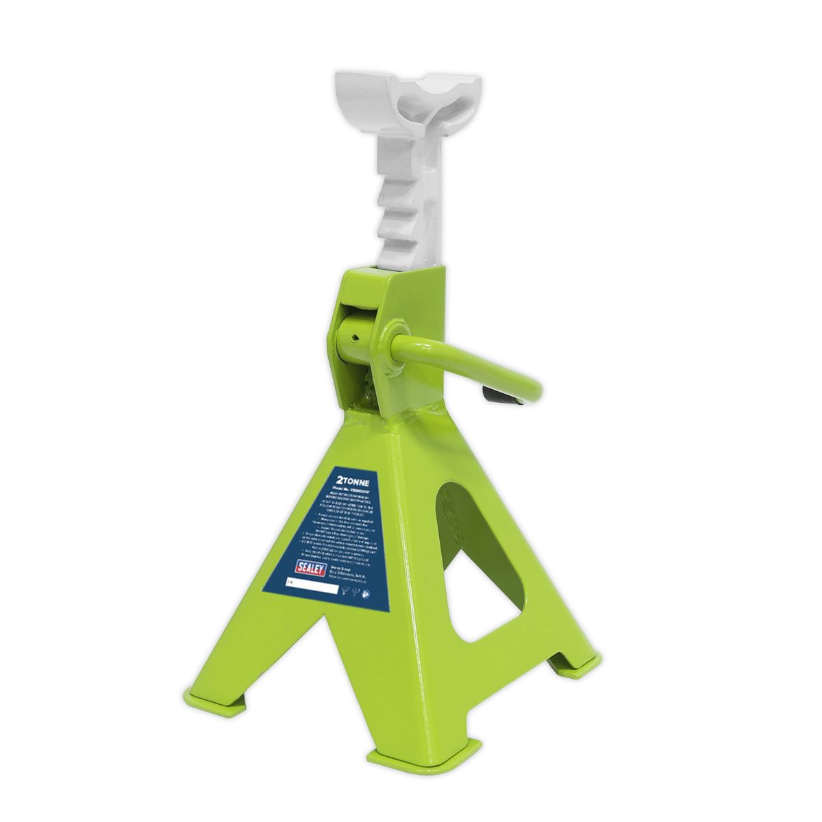 Sealey AXLe Stands (Pair) 2 Tonne Capacity per Stand Ratchet Type Hi-Vis Green